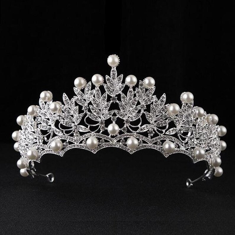 Wedding Tiara Bridal Tiara Wedding Tiara Crown Bridal Jewelry Crystal Bridal Headpiece Quinceanera Tiara Bridal Earrings Silver Gold Tiara