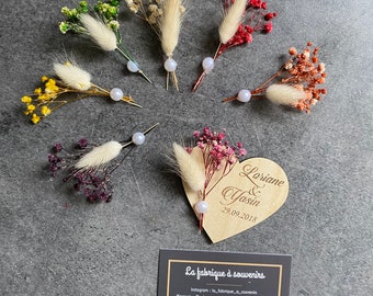 Magnet en bois  cœur ,  cadeau pour invité mariage