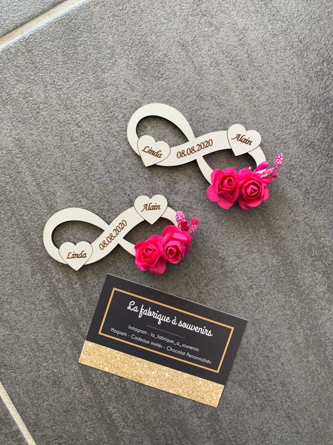 Magnet signe infini en bois cadeau pour invité mariage - Etsy France