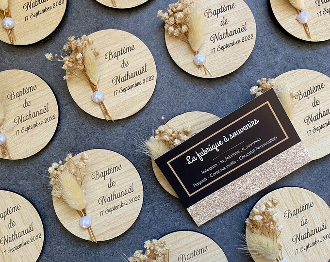 Magnet Bois Pour mariage / baptême , cadeau pour invité mariage - Etsy ...