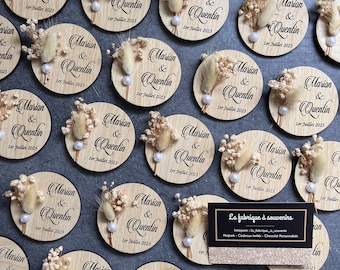 Magnet Bois Pour mariage / baptême ,  cadeau pour invité mariage