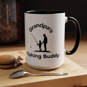 Tazza da caffè &quot;Compagno di pesca del nonno&quot;, il regalo perfetto per gli amanti della pesca, regalo per la festa del papà del nipote.