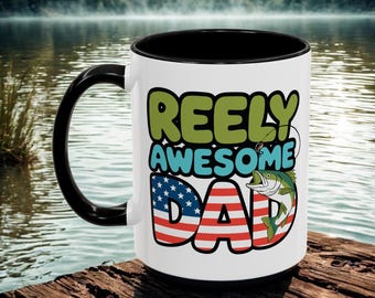 Koffiemok papa vissen, geweldig cadeau voor visliefhebbers, mok beste papa, Vaderdagcadeau, mok visser, beker vissen