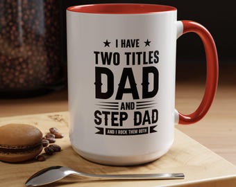 Tazze per il patrigno, tazze con manico nero e scritta, regalo per la festa del papà, tazze ideali per il patrigno, idee regalo