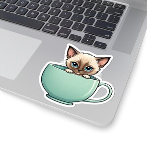 Siamese Kitten Cat Perfect Gift for Pet Owners Chibu Cartoon