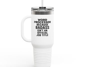 Professional Word Processor Travel Mug Gift 40oz Insulated Stainless Steel Tumbler for Coworkers Office Mates and Coffee Lovers