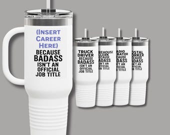 Personalized Career Travel Mug, Custom Job Title Gift for Him or Her, Funny Job Title Mug, Insulated Tumbler 40oz with Straw & Lid