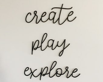 create, play, explore / kids cutout / 3D create, play, explore