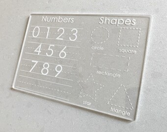 Kids number board / learn your shapes / kids tracing board / learn your numbers/ kids drawing / kids letter board