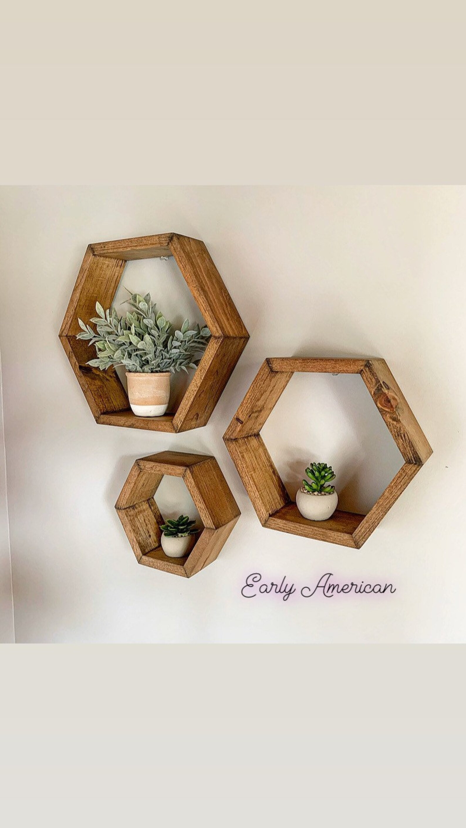 Set of 3 Hexagon Floating Shelves / Floating Shelf / Floating Etsy