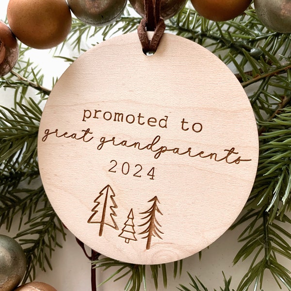 Promoted to great grandparents ornament / baby announcement gift / Christmas ornament