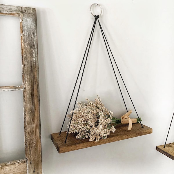 Rope hanging shelves / succulent shelves / rope hanging shelves / rustic rope hanging shelves / rope planter hanging shelves