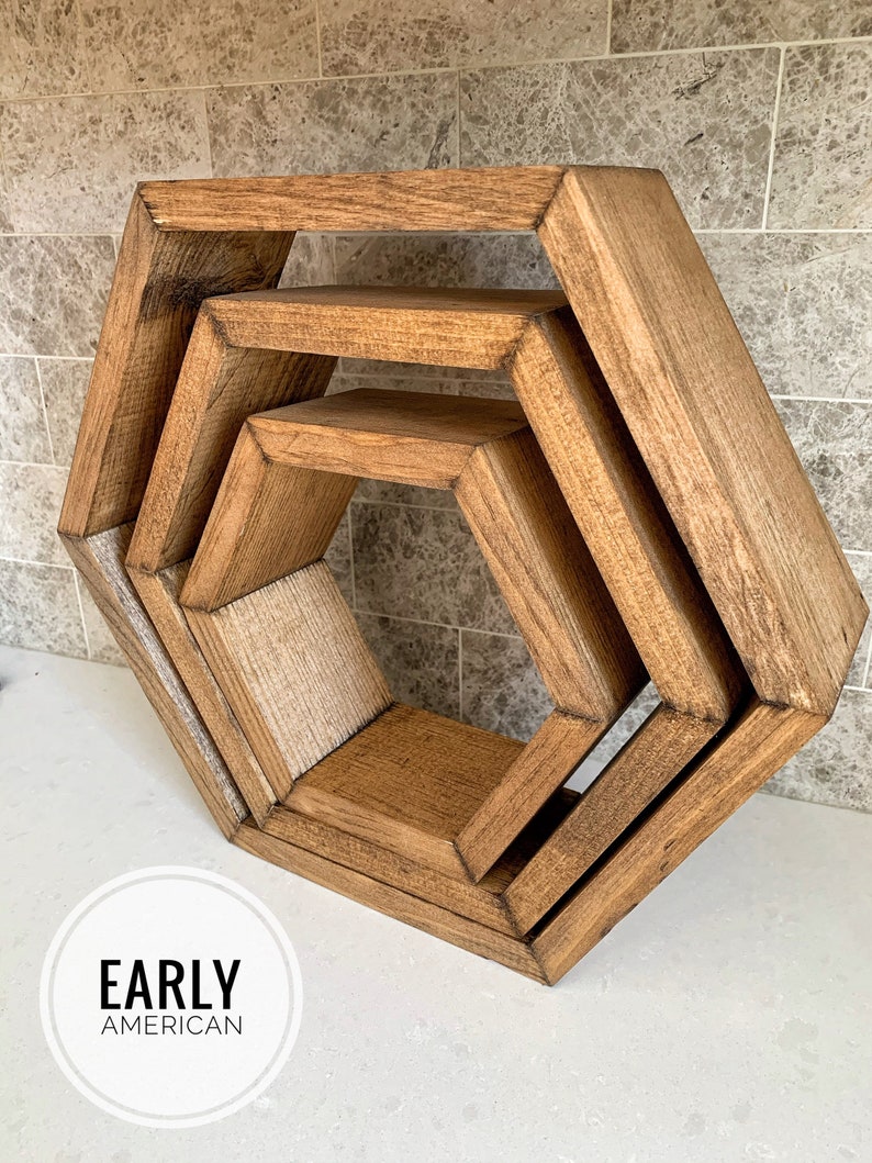 Set of 3 Hexagon Floating Shelves / Floating Shelf / Floating Etsy