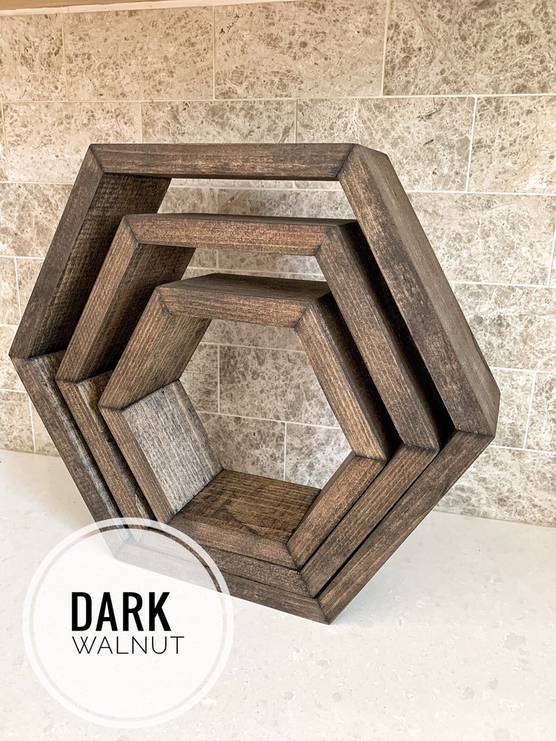 Set of 3 Hexagon Floating Shelves / Floating Shelf / Floating Etsy