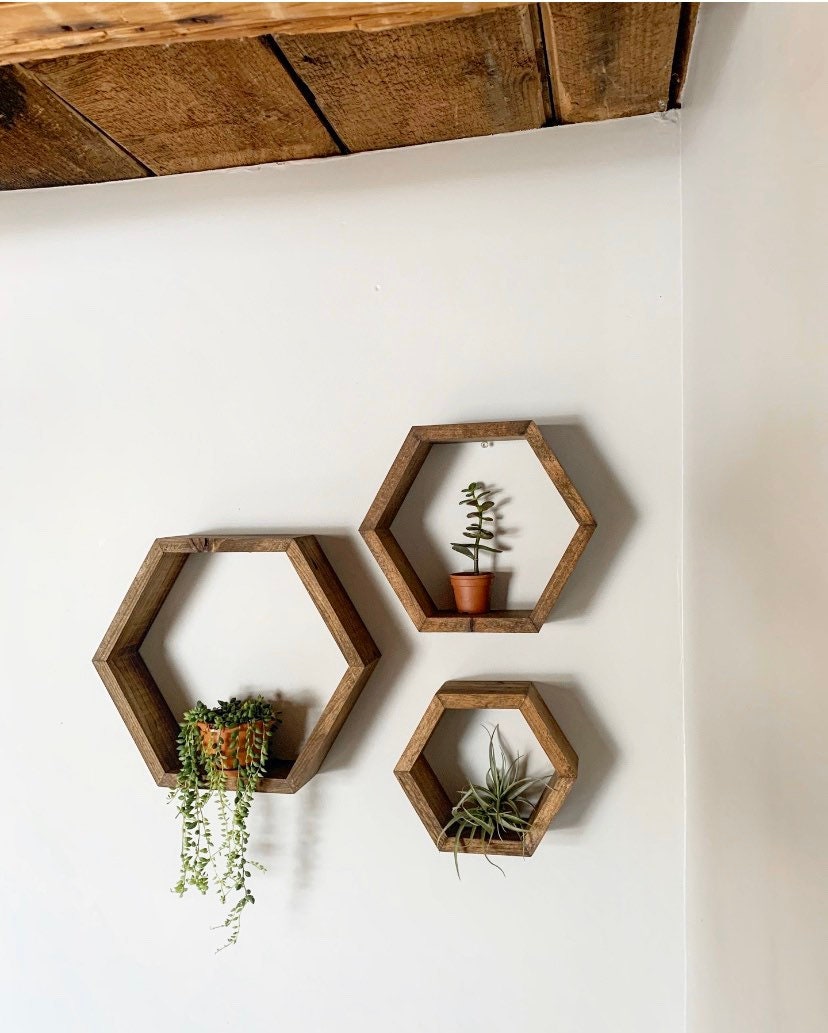 Set of 3 Hexagon Floating Shelves / Floating Shelf / Floating Etsy Canada