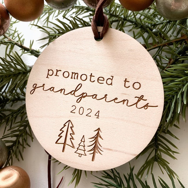 Promoted to grandparents ornament / baby announcement gift / Christmas ornament