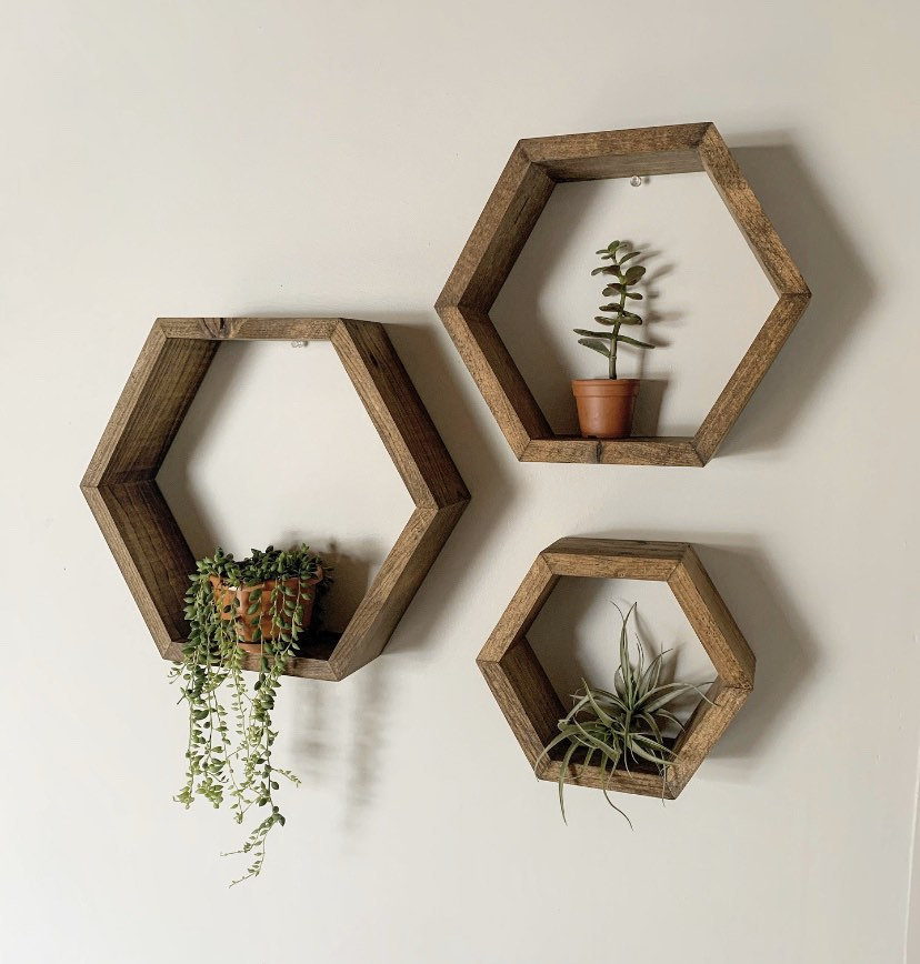 Set of 3 Hexagon Floating Shelves / Floating Shelf / Floating Etsy Canada