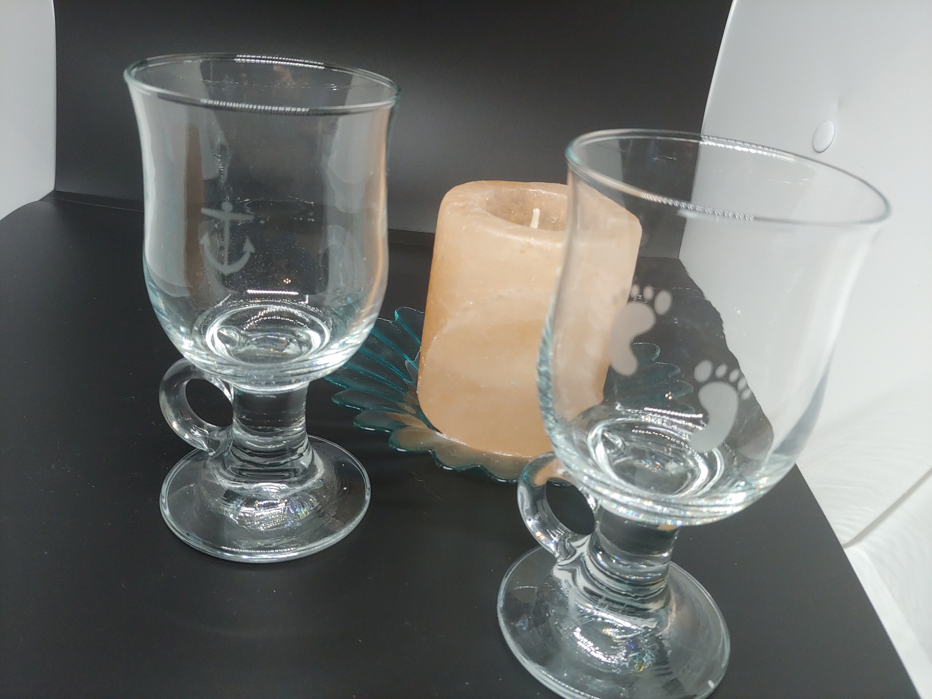 Glass Etched Mugs Set of 2 Etsy