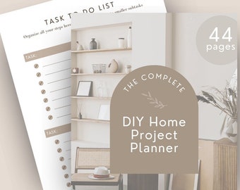 DIY Home Improvement Project Planner, Digital Customizable Template  Canva Remodel Renovation Organizer Maintenance Guide Modern Design Tool