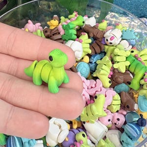 Bulk Mini 3D Printed Flexi Animals – Assorted Colors & Creatures | Easter Egg Fillers, Party Favors, Sensory Toys