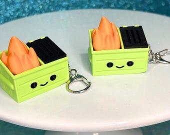 Dumpster Fire Fidget Clicker Keychain – Clicker Toy | Kawaii Funny Sarcastic Dumpster Toy Designs