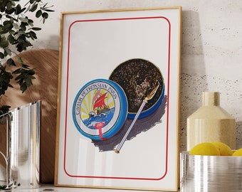 Elegant Caviar Kitchen Print: Gastronomy Wall Art (Digital Download)