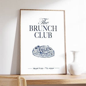 Brunch Club Poster/ Küchen Kunstdruck/ Illustration Kunstdruck/ Frühstück Poster/ Küchen Wandkunst/ Toast Wandkunst/ Grafikdesign Druck