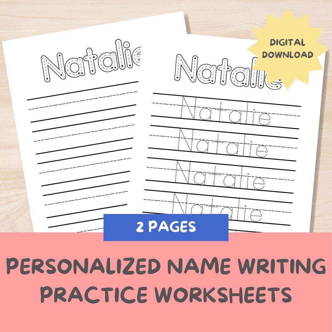 Custom Name Tracing Worksheet - Digital Download - Etsy