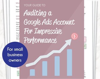 Your Guide to Auditing a Google Ads Account For Impressive Performance | Workbook | Printable | Guide