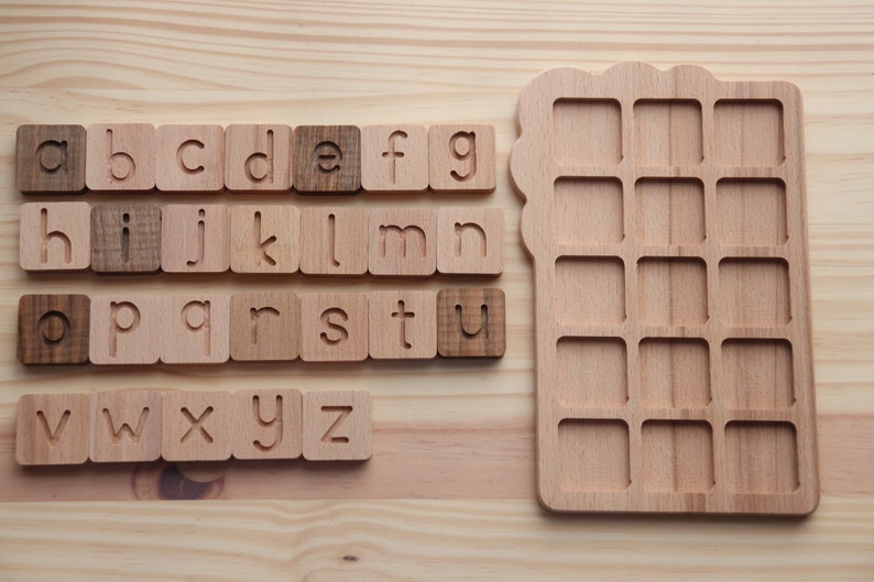Wooden CVC Word Board with letter tiles