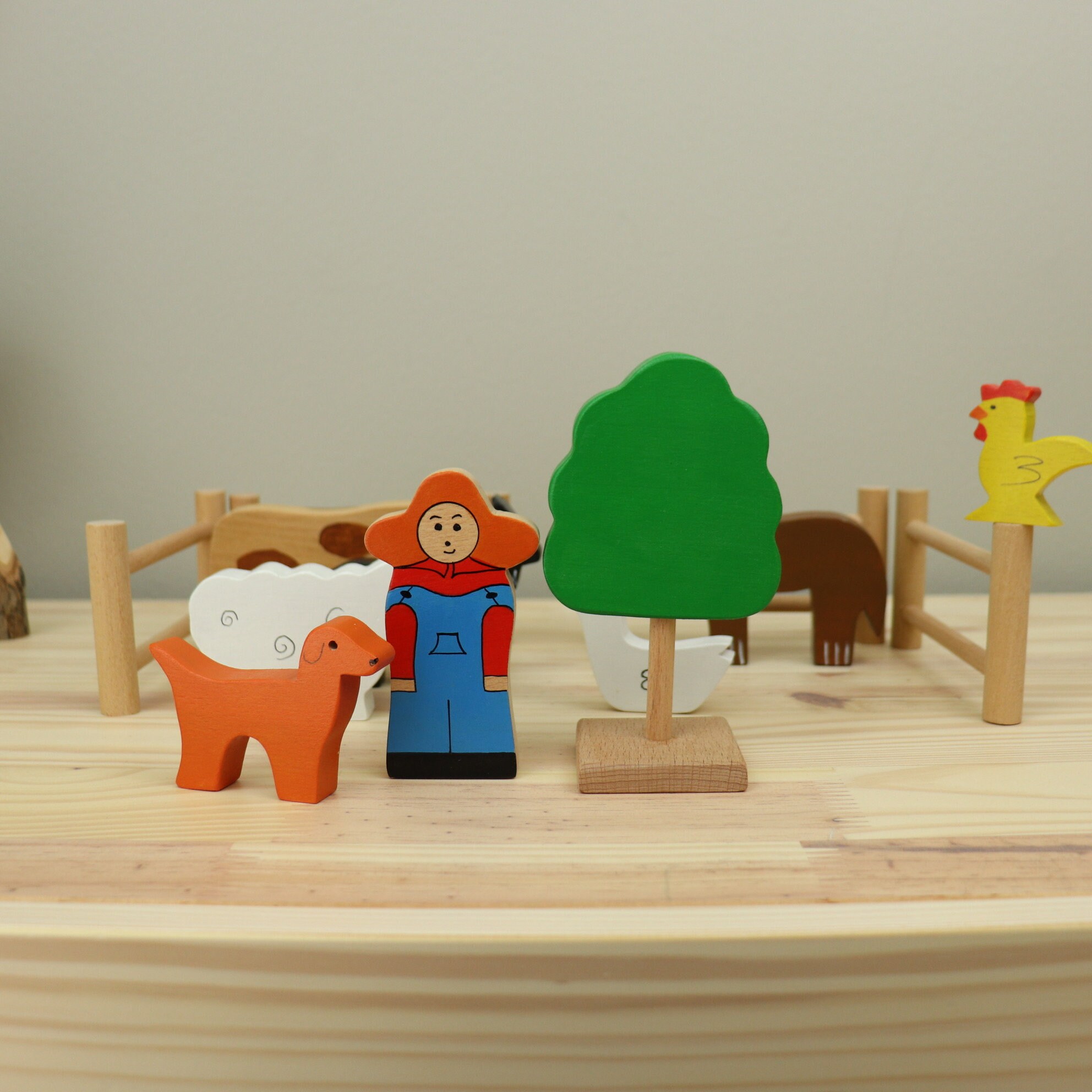 Large Wooden Farm Play set / Farm Animals / Farm Playset Etsy