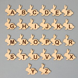 Wooden Bunny Alphabet letters | Wooden bunny letters | Uppercase alphabet