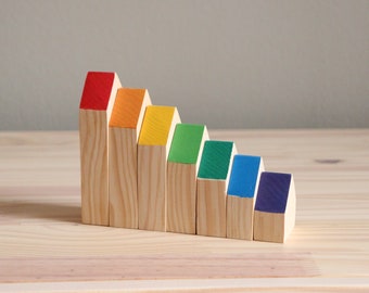 Wooden Mini Rainbow Houses