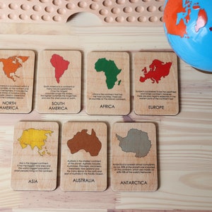 Wooden Continents Cards