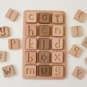 Wooden CVC Word Board with letter tiles