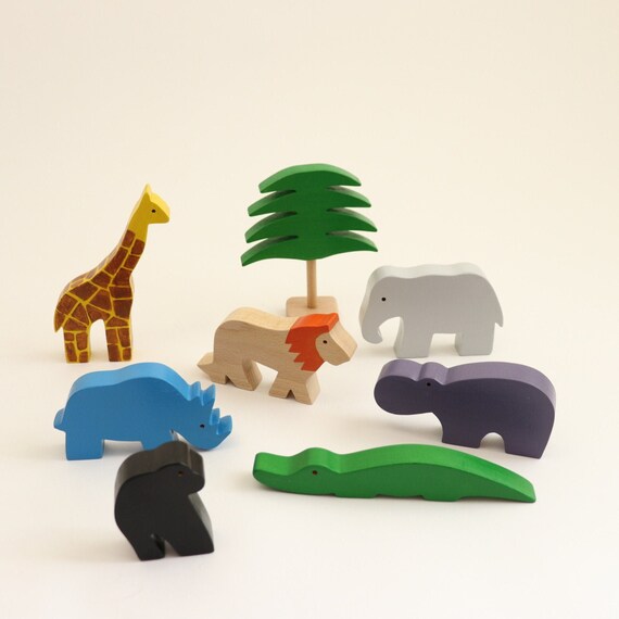 Wooden Wild Animals / Exotic Animals Wooden Toys African Zoo - Etsy Wooden Wild Animals / Exotic Animals Wooden Toys African Zoo - Etsy