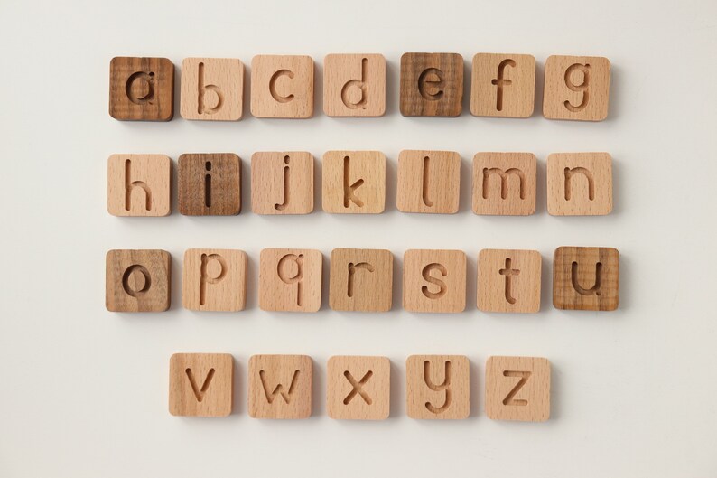 Wooden CVC Word Board with letter tiles
