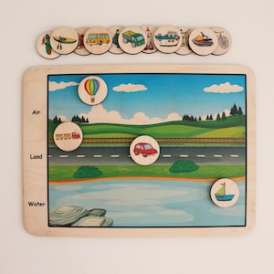 Seconds Sale Land Air Water Transportation Sorting Board / Transportation Sorting Game