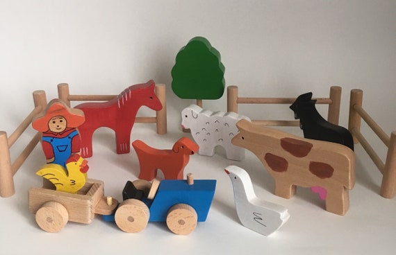large wooden farm set