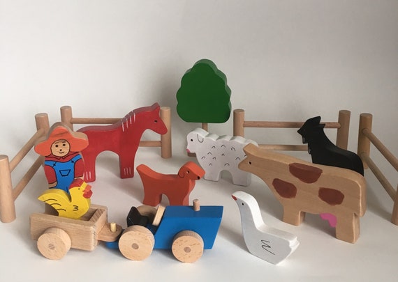 large wooden farm set