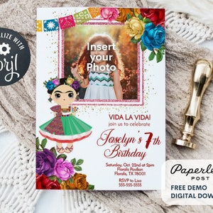 Mexican Theme Birthday Party, Editable Fiesta Invite, Printable Invitation, Birthday, Instant Download, 5x7 Invite, 4x6 Invite