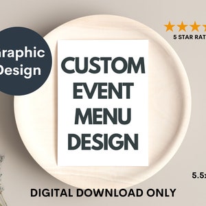 Custom Wedding Menu • Digital Party Menu Sign • Elegant Event Menu Printable • Customizable PDF or JPG for Wedding, Shower, Dinner