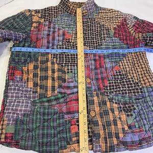 Vintage Patch Magic quilted patchwork jacket Star Womens XL Crazy image 4