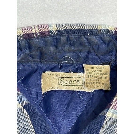 Vintage Sears Lined Flannel Shirt Jacket Distress… - image 6