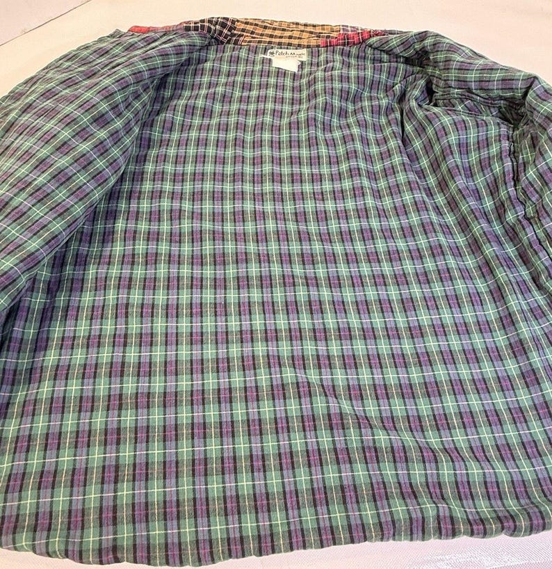 Vintage Patch Magic quilted patchwork jacket Star Womens XL Crazy image 6