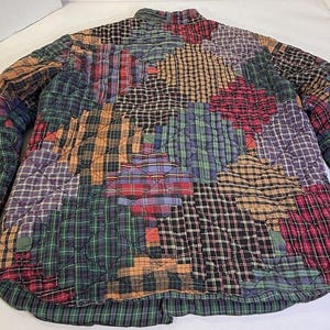 Vintage Patch Magic quilted patchwork jacket Star Womens XL Crazy image 5