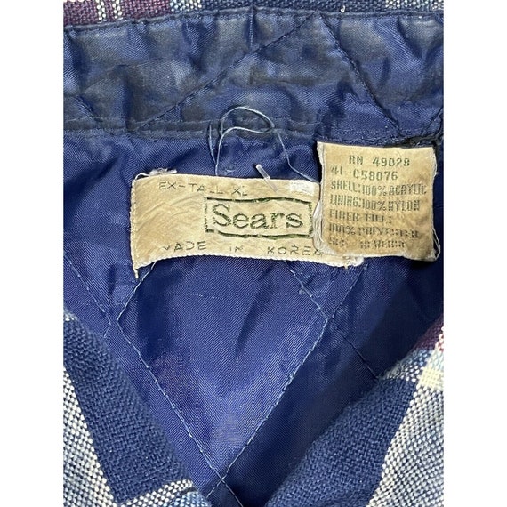 Vintage Sears Lined Flannel Shirt Jacket Distress… - image 7