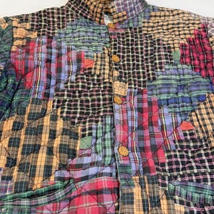 Vintage Patch Magic quilted patchwork jacket Star Womens XL Crazy image 3