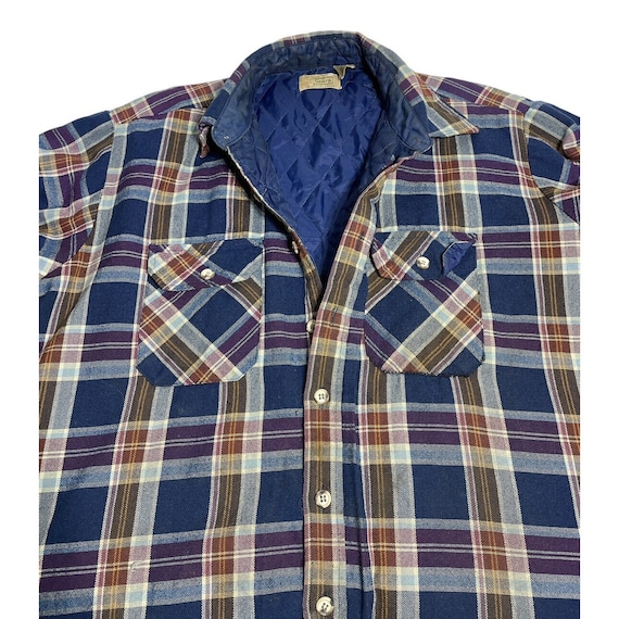 Vintage Sears Lined Flannel Shirt Jacket Distress… - image 5