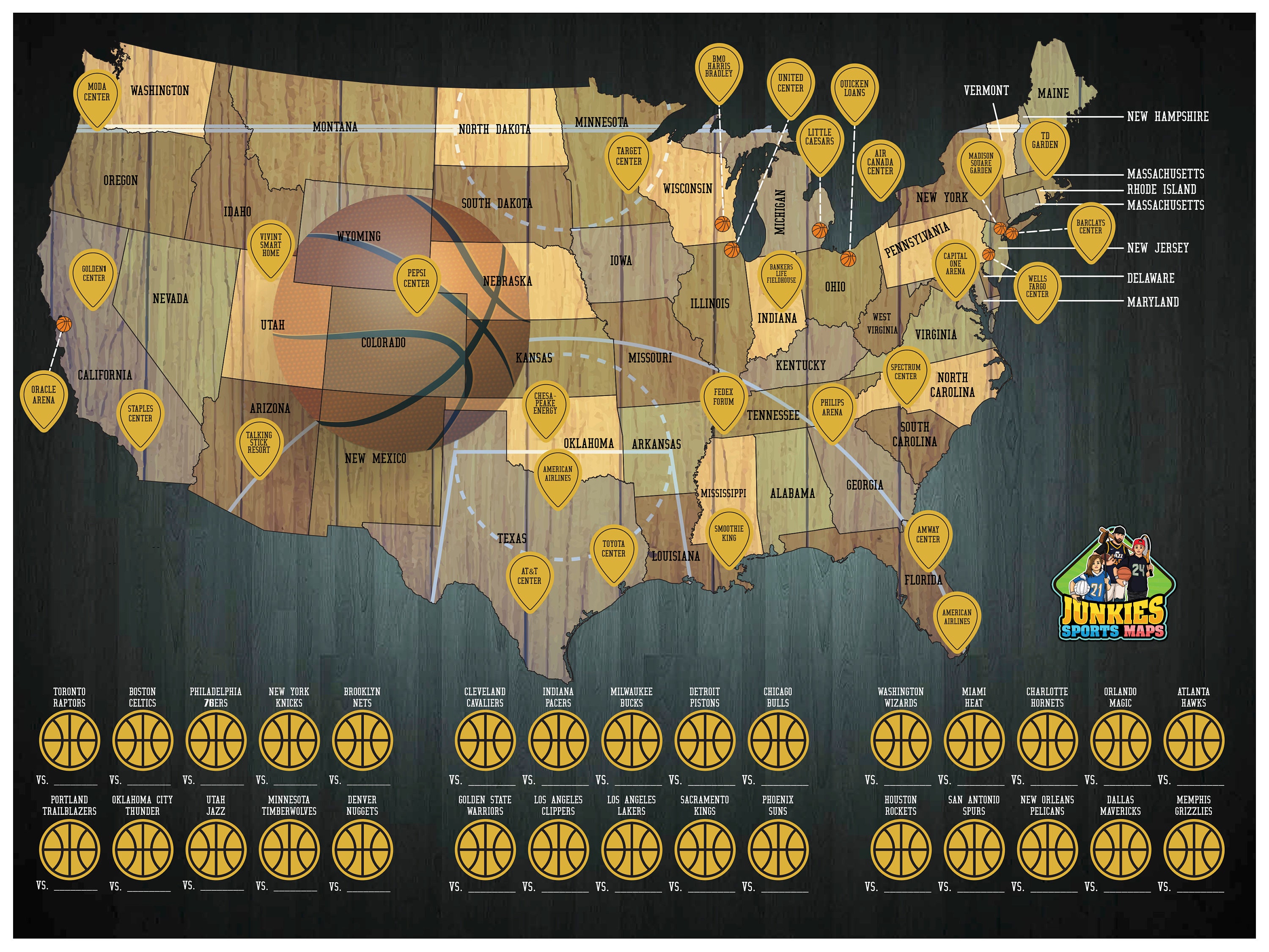 Scratch Off Basketball Map Bucket List Tracking Poster Etsy 日本